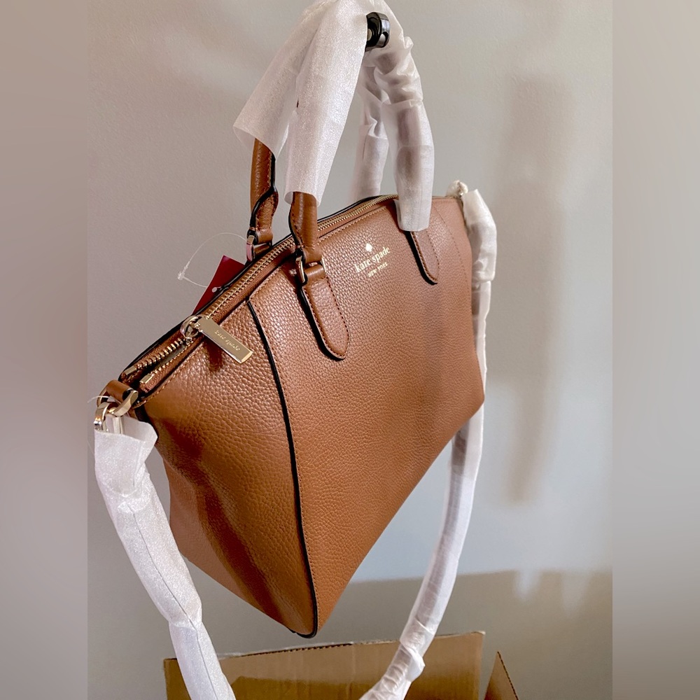 Kate Spade Parker Medium Satchel or Crossbody ✨ Warm Gingerbread Pebbled Leather
